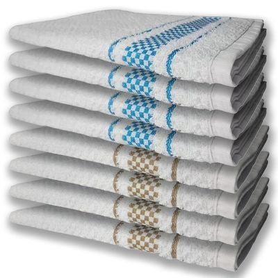 8 Panos De Prato Atoalhado Felpudo 4 Azul 4 Marrom