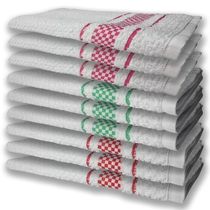9 Panos De Prato Atoalhado Felpudo Verde Rosa e Vermelho