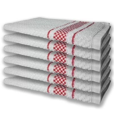 12 Panos De Prato Atoalhado Felpudo Premium 6 Vermelho 6 Marrom