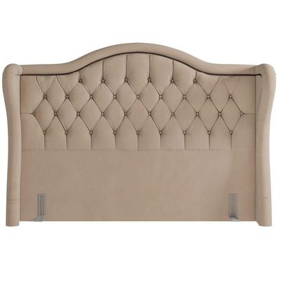 Cabeceira Cama Box Casal 140cm P05 Lisboa Veludo Bege