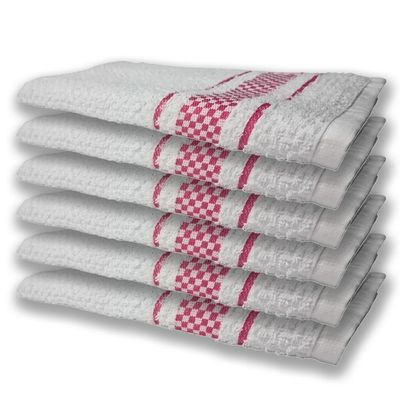 12 Panos De Prato Atoalhado Felpudo Premium 6 Rosa 6 Marrom