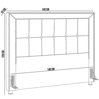 Cabeceira Cama Box Casal 140cm P05 Atenas Linho Cinza Escuro