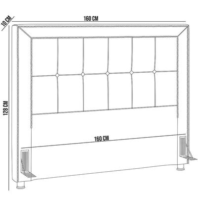 Cabeceira Cama Box Casal Queen 160cm P05 Atenas Bege Areia