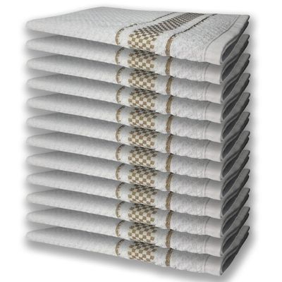 12 Panos De Prato Atoalhado Felpudo Premium Marrom