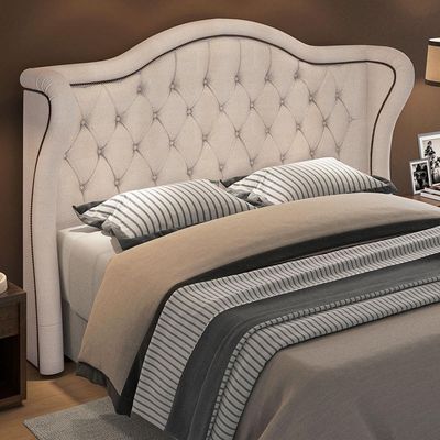 Cabeceira Cama Box Casal 140cm P05 Lisboa Linho Creme