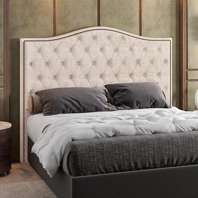 Cabeceira Cama Box Casal King 195 Cm P05 Grécia Linho Bege Claro - Lyam Decor