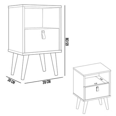 Kit Cabeceira Casal 240cm Com Mesa De Cabeceira Carvalho