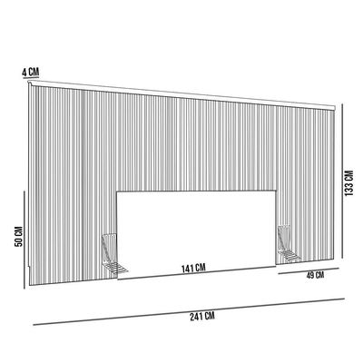 Kit Cabeceira Casal 240cm Com Mesa De Cabeceira Carvalho