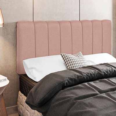Cabeceira Cama Box Painel Casal 140 Cm Dubai W01 Linho Rosê