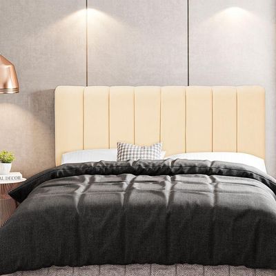 Cabeceira Cama Box Painel Casal 140 Cm Dubai W01 Suede Bege