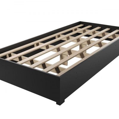 Base Cama Box Solteiro Imperatriz Com Pés Preto Viero Preto