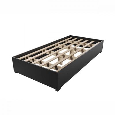 Base Cama Box Solteiro Imperatriz Com Pés Preto Viero Preto
