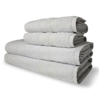 Jogo De Toalhas Lisboa 4 Pçs - 2 Banho E 2 Rosto 430g/m² 100% Algodão Branco