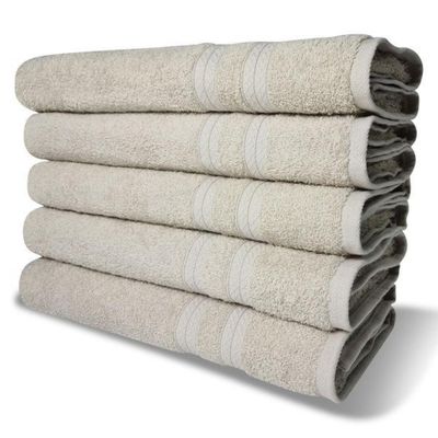 Kit 5 Toalhas De Banho 430g/m² Grande Grossa 80x150cm Lisboa Bege
