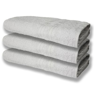5 Toalhas Grande E Grossa Algodão Branco e Cinza