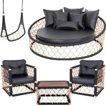 1 Chaise Almofadas Poltronas Balanço Mesa Corda Náutica