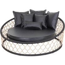 Chaise Sofá Em Alumínio E Corda Naútica Jardim, Piscina