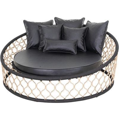Chaise Sofá Em Alumínio E Corda Naútica Jardim, Piscina
