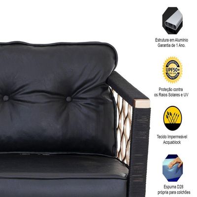 Kit Com 2 Poltronas Em Alumínio E Corda Naútica Piscina