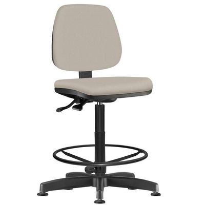 Cadeira Caixa Alta Giratória Job L02 Suede Bege