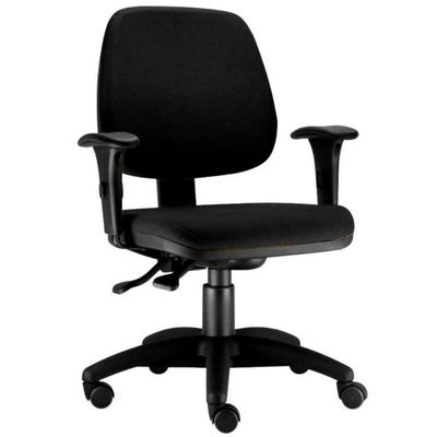 Kit 02 Cadeiras Job L02 Executiva Ergonomica Crepe Preto