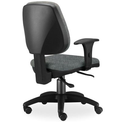 Kit 03 Cadeiras De Escritório Giratória Job Cinza Escuro