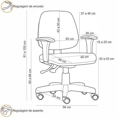 Kit 03 Cadeiras De Escritório Giratória Job Cinza Escuro
