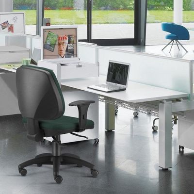 Cadeira Giratória Job L02 Escritório Crepe Verde Musgo