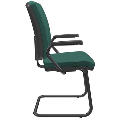 Cadeira De Escritório Fixa Executiva Office Preto Slim Alta Flexi P03 Poliéster Verd