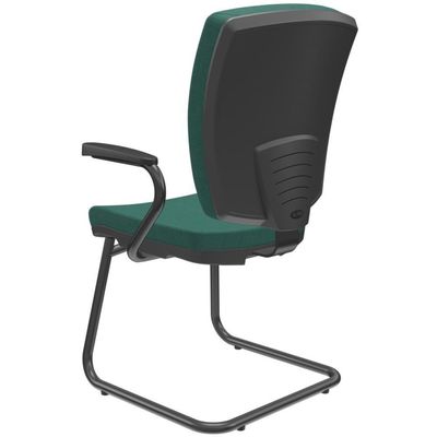 Cadeira De Escritório Fixa Executiva Office Preto Slim Alta Flexi P03 Poliéster Verd