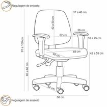 Cadeira Giratória Job Executiva Ergonômica Escritório Rosê