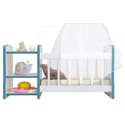 Kit 2 Berços Para Boneca Brinquedo Infantil Branco Azul