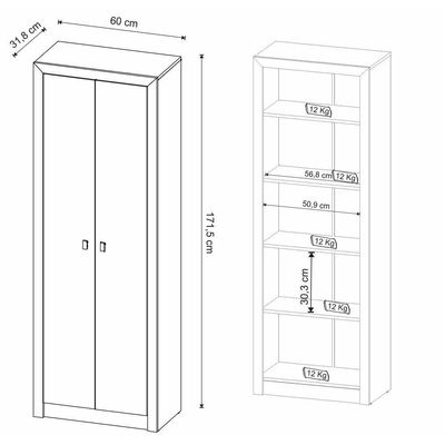 Armário Escritório Com 2 Portas Multimóveis Cr25015 Preto