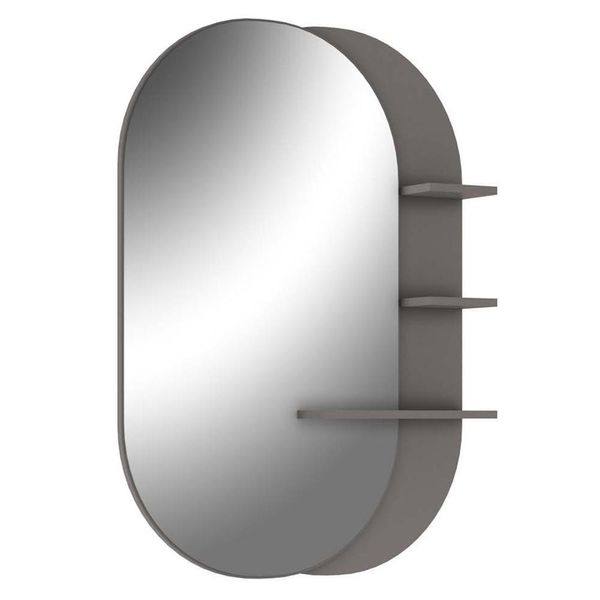 Espelho Para Banheiro 70 Cm Com Prateleiras Magneto Nogal