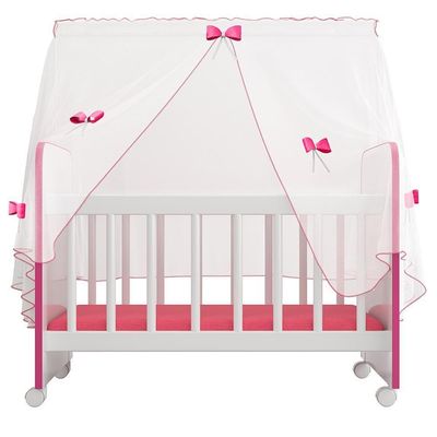 Berço Para Boneca Magia C02 Brinquedo Infantil Branco Rosa