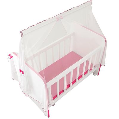 Berço Para Boneca Magia C02 Brinquedo Infantil Branco Rosa
