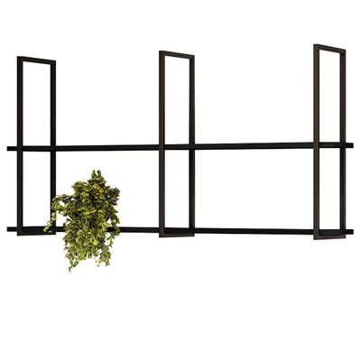 Kit 2 Prateleiras Multiuso 135Cm Design D01 Preto