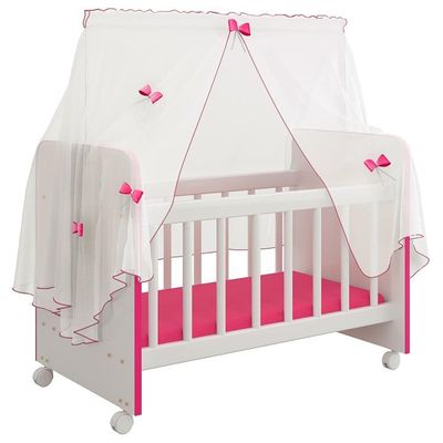 Kit 2 Berços Para Boneca Magia Infantil Branco Rosa