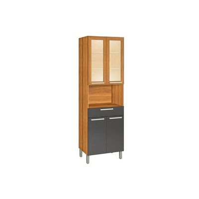 Paneleiro De Cozinha Burguesa C/ 4 Portas E 1 Gaveta (1 Forno) 70cm Freijo/grafite - Nesher