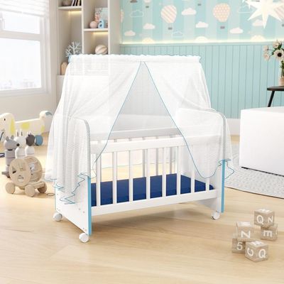 Berço Para Boneca Magia C02 Brinquedo Infantil Branco Azul