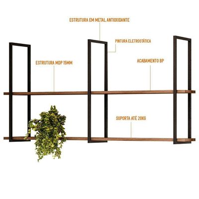 Kit 2 Prateleiras Multiuso 135Cm Design D01 Demolição
