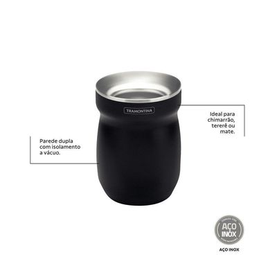 Cuia Térmica Tramontina Preta 240 Ml Tramontina