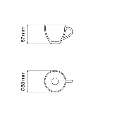 Xícara Café Tramontina Maria Augusta Em Porcelana 100 Ml Tramontina