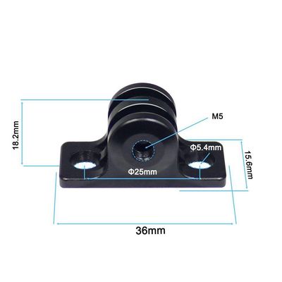 Suporte Adaptador em Alumínio para Fixação de Câmeras GoPro e Similares