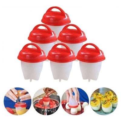 6 Forma De Silicone Cozinhar Ovos Fácil E Rápido Formas Egg.