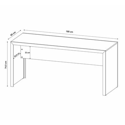 Escrivaninha-mesa Escritório 180cm Multimóveis Cr25266 Amêndoa Amêndoa