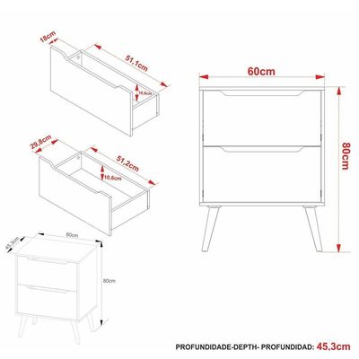 Gabinete Banheiro 60cm 2 Gavetas Retrô Multimóveis Cr10119 Amêndoa Amêndoa