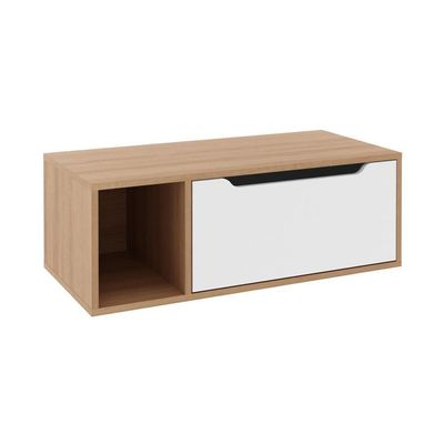 Gabinete Banheiro 80cm Com 1 Porta E Nicho Multimóveis Cr10122 Amêndoa-branco Amêndoa-branco