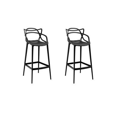 Conjunto 2 Banqueta Allegra Alta Master Preta Polipropileno