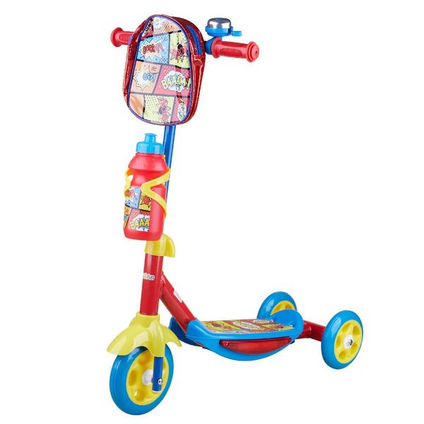 Patinete 3 Rodas Comics com Mochila e Squeeze Play&Fun